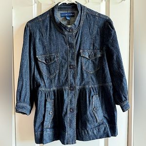 BANDOLINDBLU JEANS JACKET WITH TWO FRONT POCKETS WITH 3/4 SLEEVES
